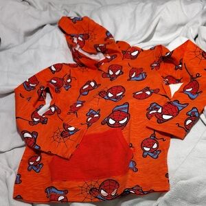 Marvel Orange Spiderman Hoodie Shirt